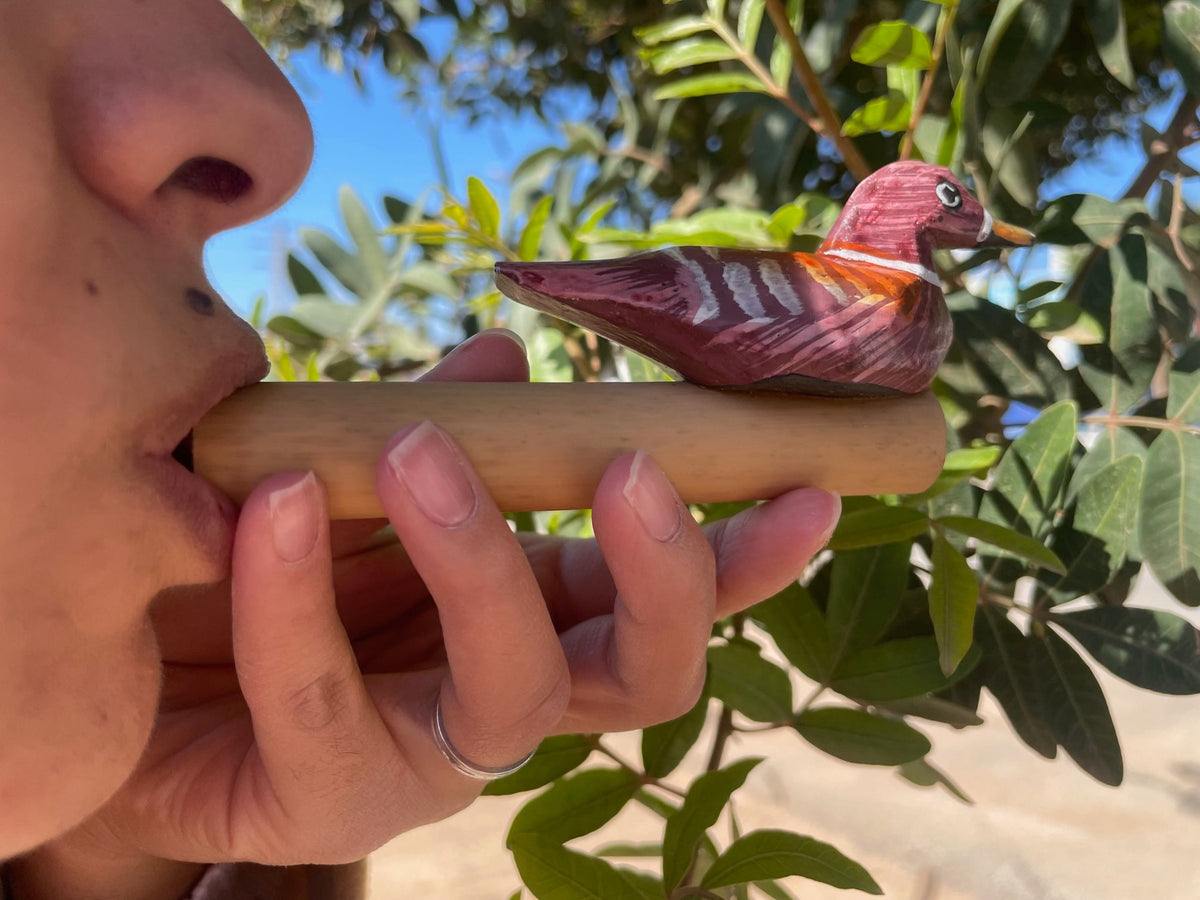 Silbato de bambú simple para pájaros