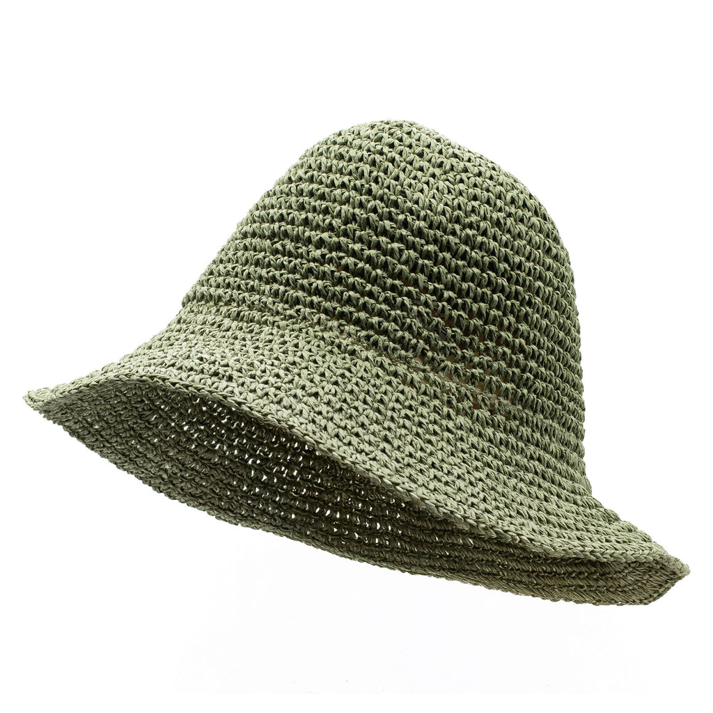 Sombrero de sol de paja flexible Nomad Sari - verde musgo
