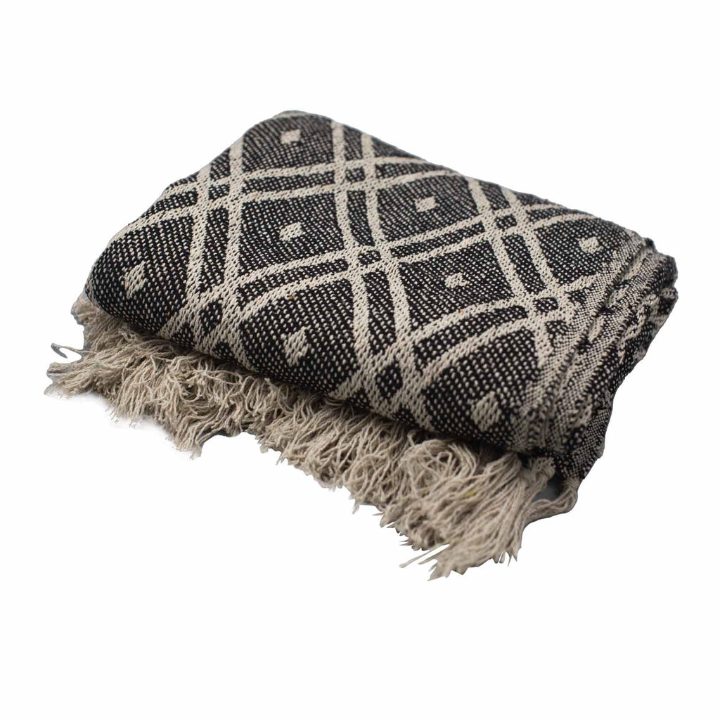 Boho Comfort Decken – Schwarz und Beige Regency