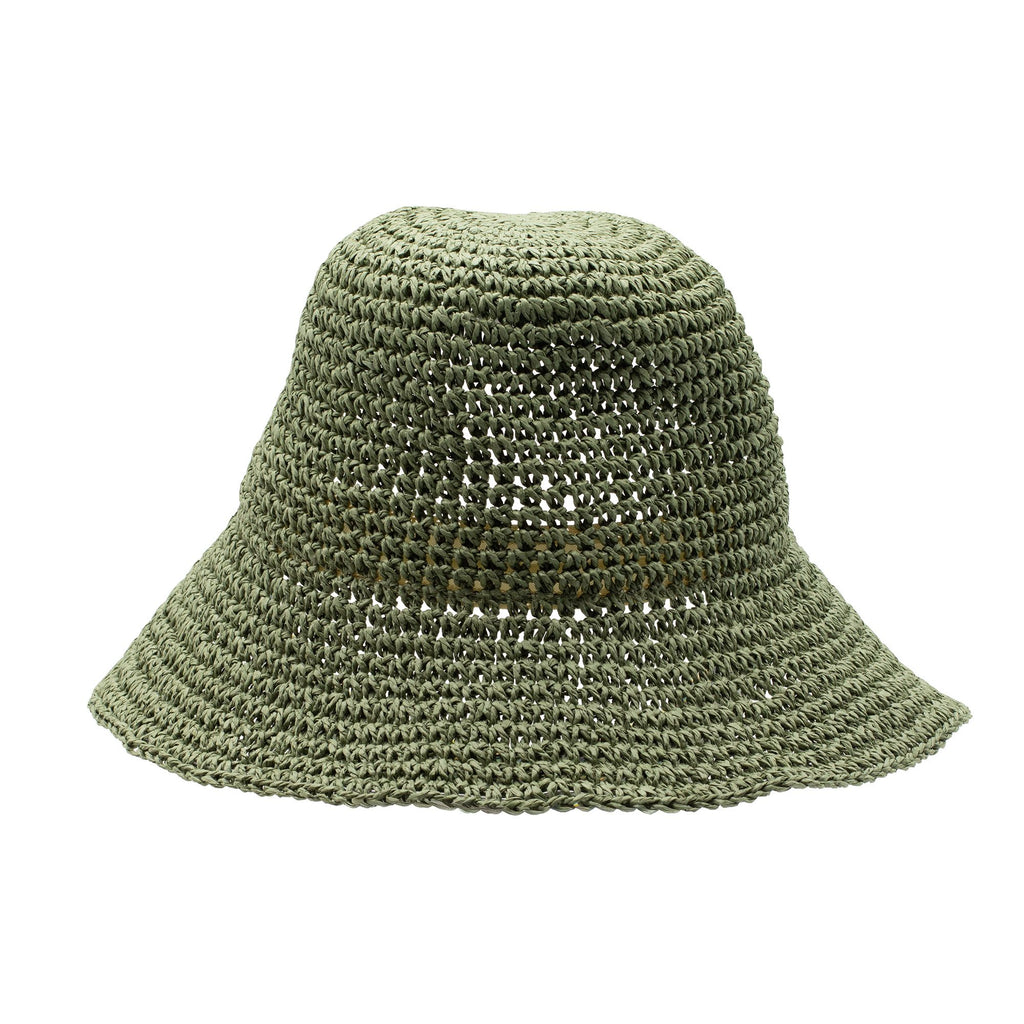 Sombrero de sol de paja flexible Nomad Sari - verde musgo