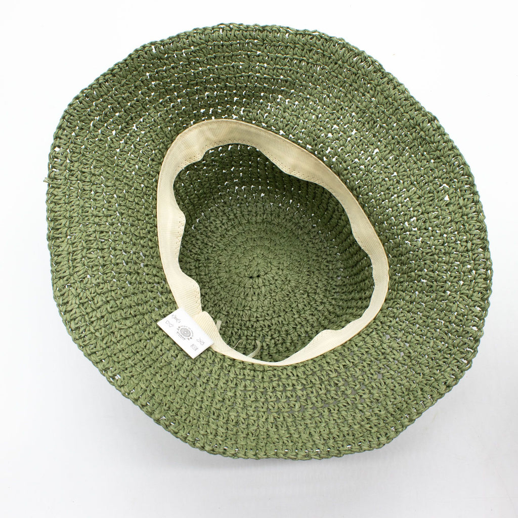 Sombrero de sol de paja flexible Nomad Sari - verde musgo
