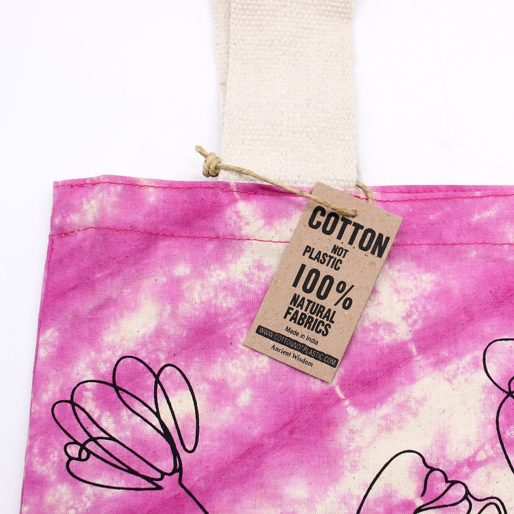 Bolsas de Algodón "Tie Dye" (170g) - 38x42x12cm - Buda de Loto - Multicolor - Asa Natural