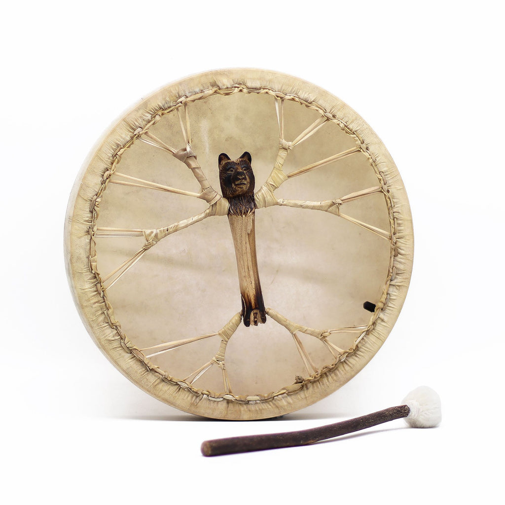 Bärengeist - Schamanentrommel und Schlegel - Stimmbar - 40 cm