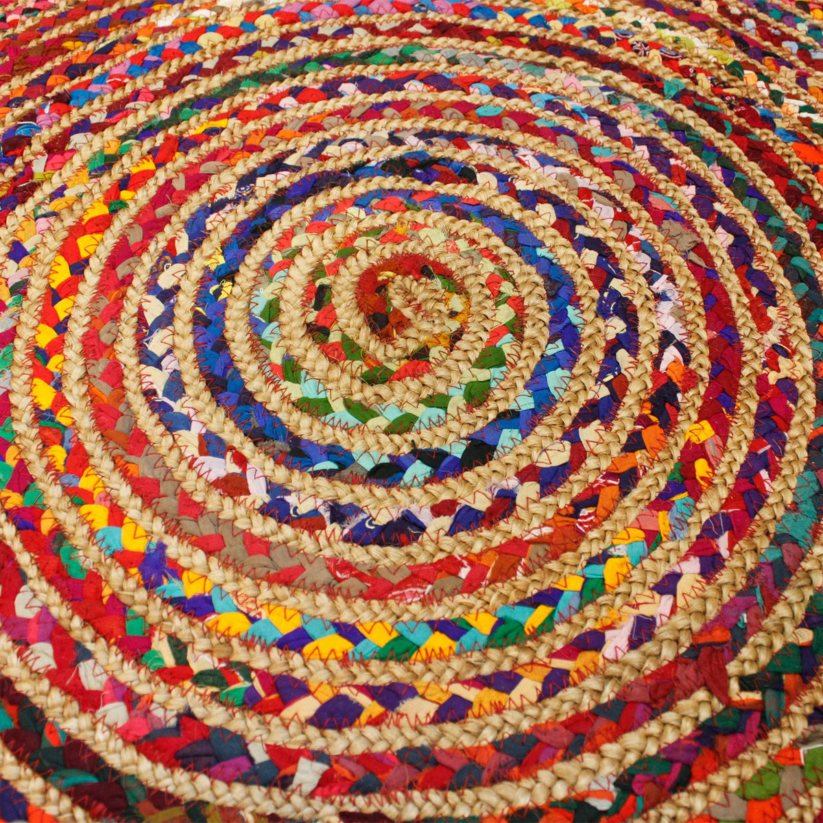 Alfombra Redonda de Yute y Algodón Reciclado - 150 cm
