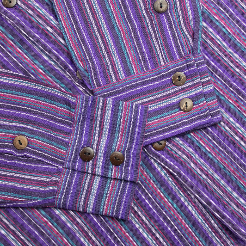 Camisa Nomad Sari Grandad - Negro Púrpura - XL