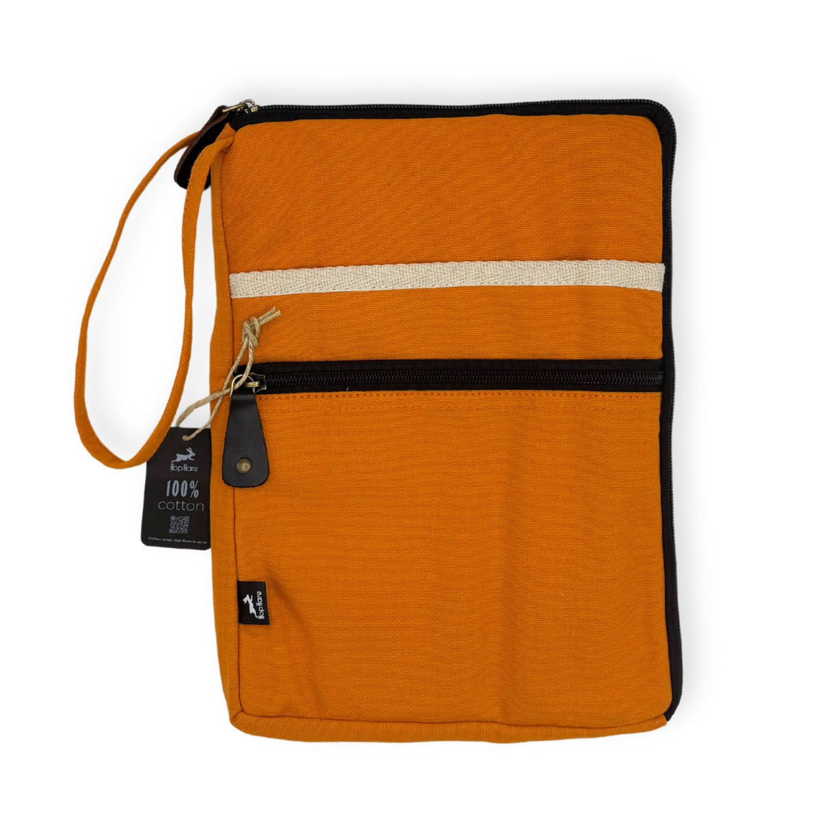 Große Laptoptasche aus Segeltuch – Orange