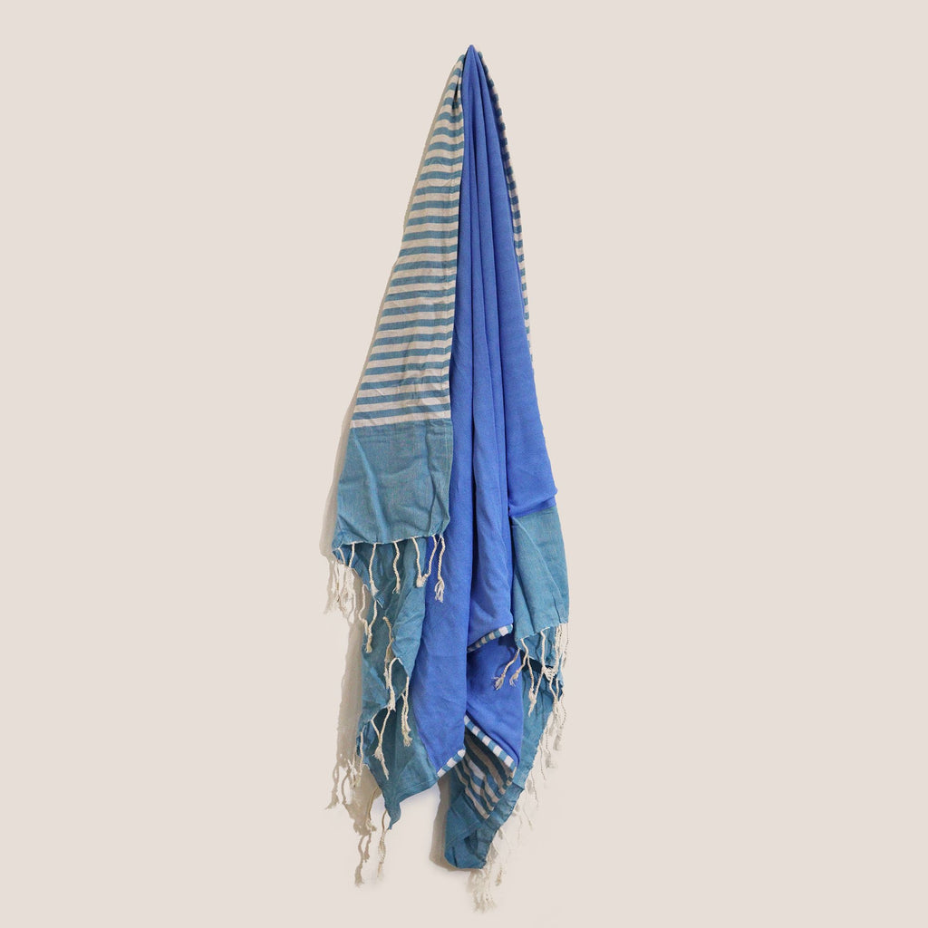 Toalla Pareo de Algodón - 100 × 180 cm - Azul Celeste