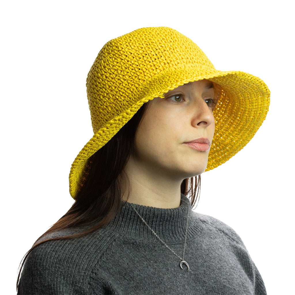 Nomad Sari Strohhut mit breiter Krempe für die Sonne - Gelb