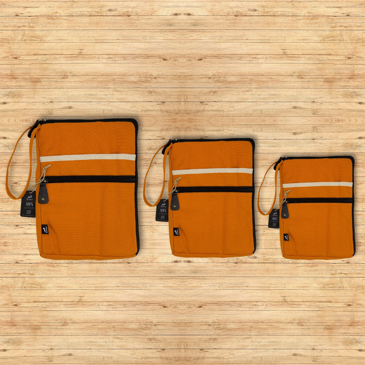 Große Laptoptasche aus Segeltuch – Orange