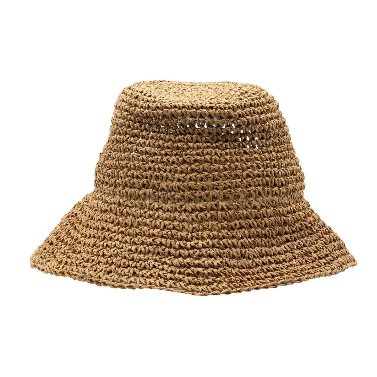 Sombrero de Sol de Paja Nómada Sari con Ala Flexible - Café Natural