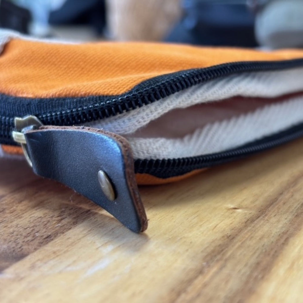 Große Laptoptasche aus Segeltuch – Orange