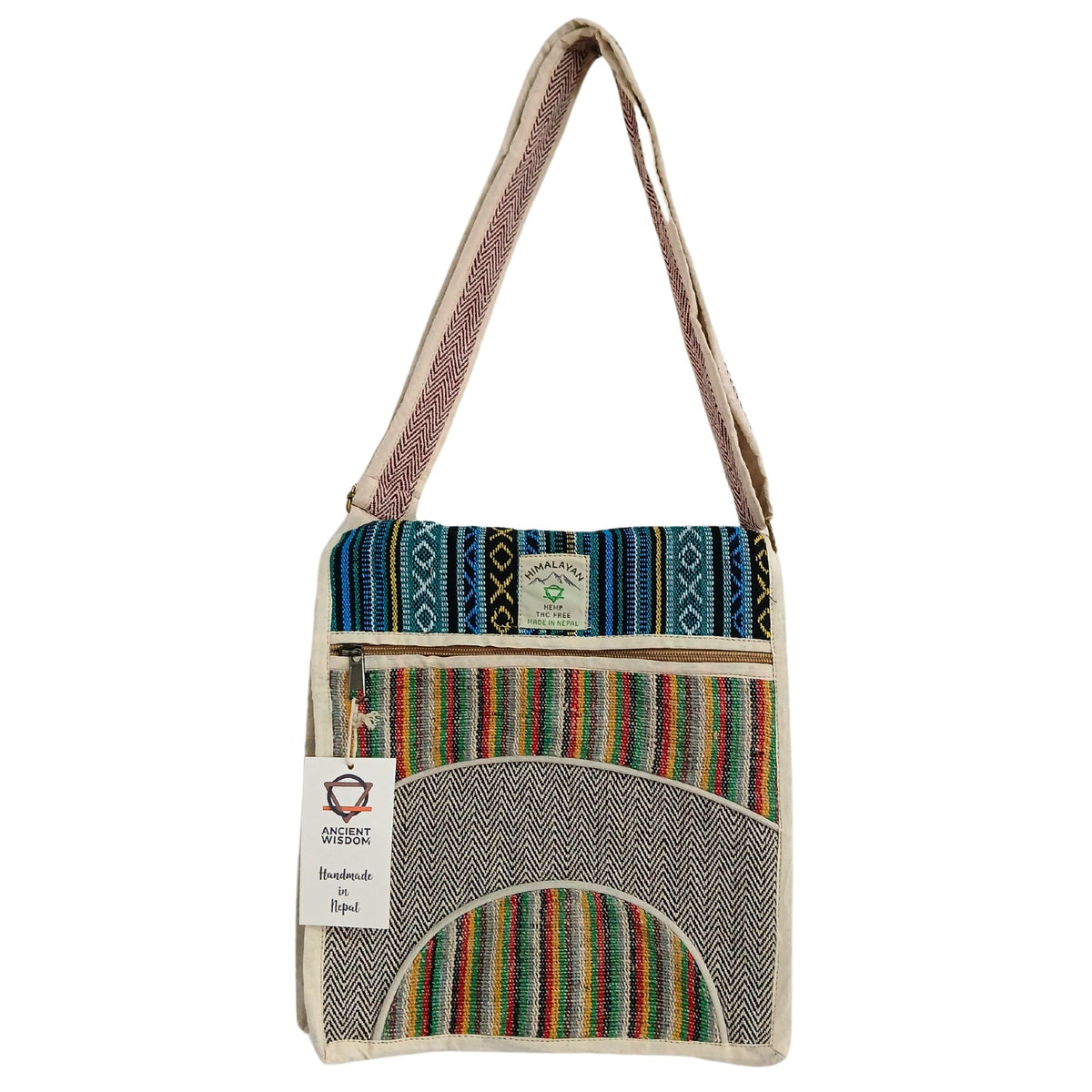 Bolsa de Mensajero de Cáñamo para Ordenador Portátil - Curvas