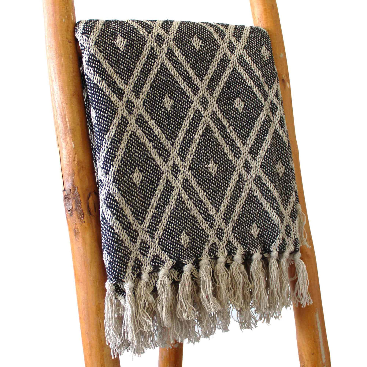 Boho Comfort Decken – Schwarz und Beige Regency