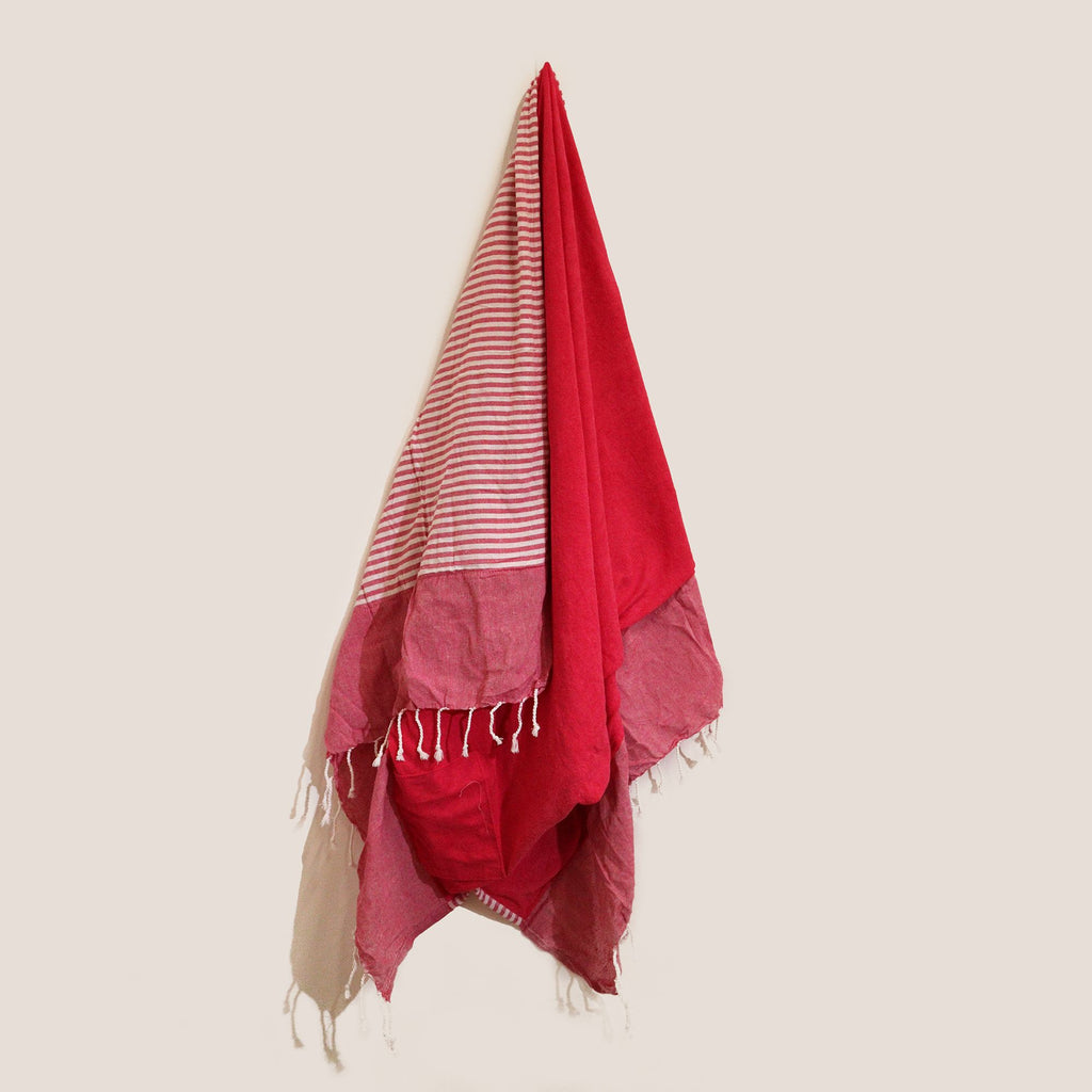 Baumwoll-Pareo-Handtuch - 100x180 cm - Warmes Rosa
