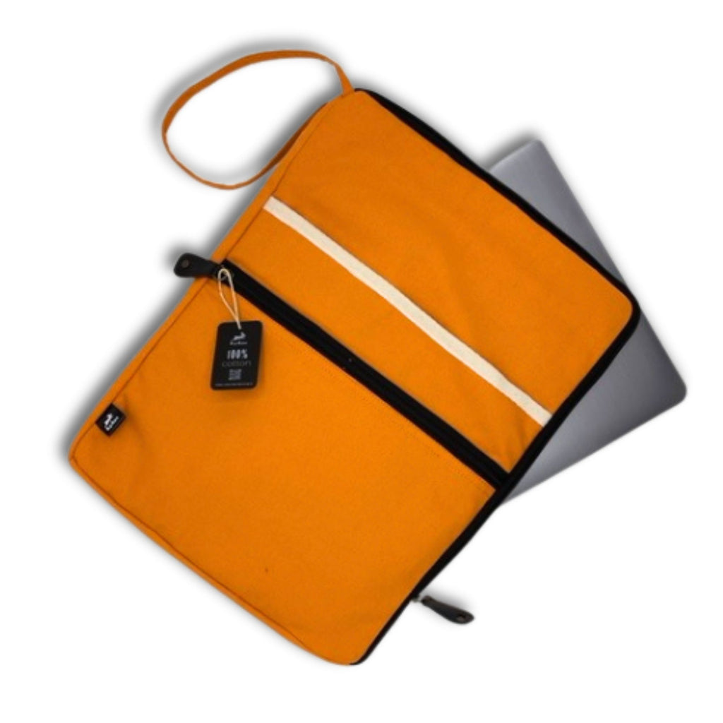 Große Laptoptasche aus Segeltuch – Orange