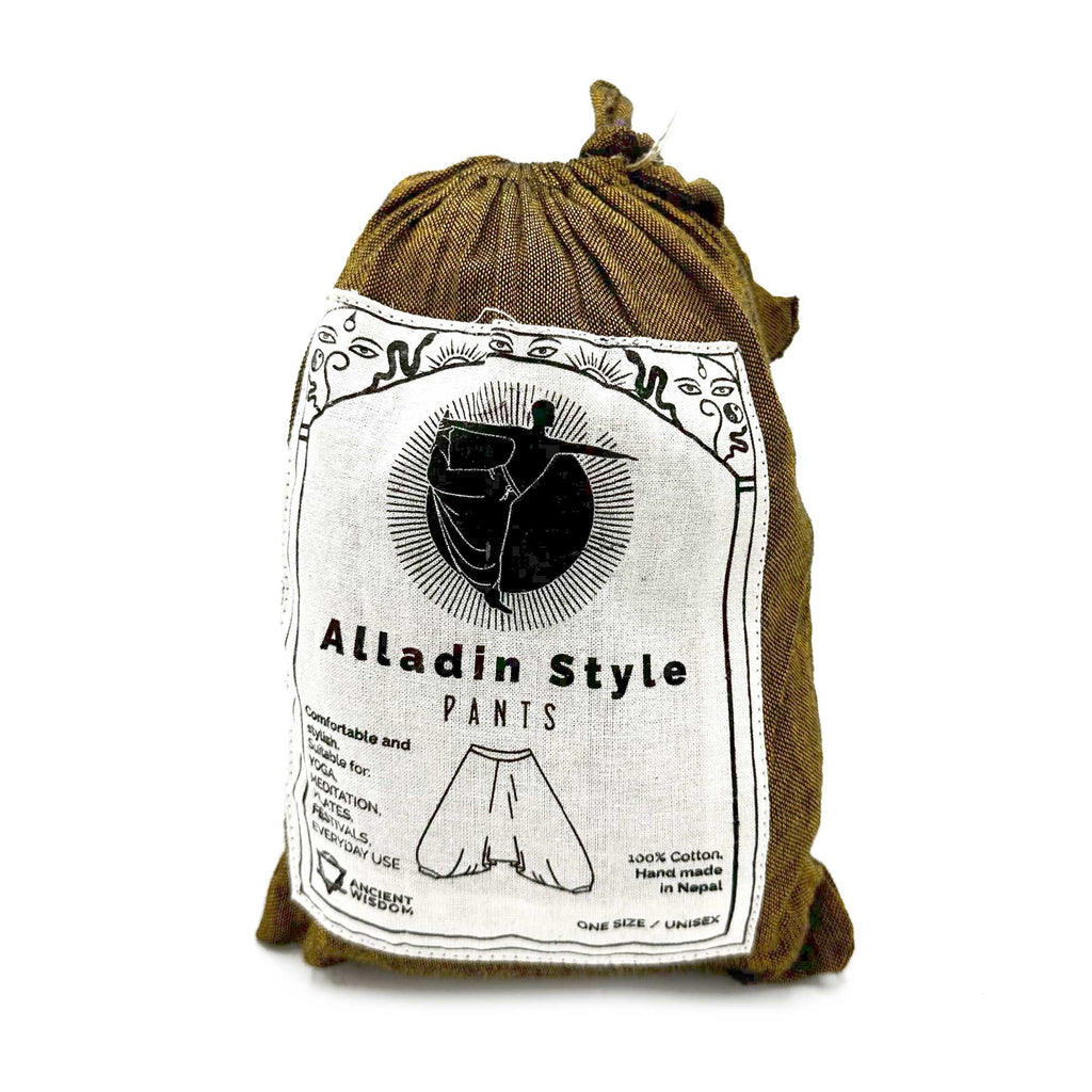 Calças de yoga e festivais - Aladdin Himalayan Print em laranja