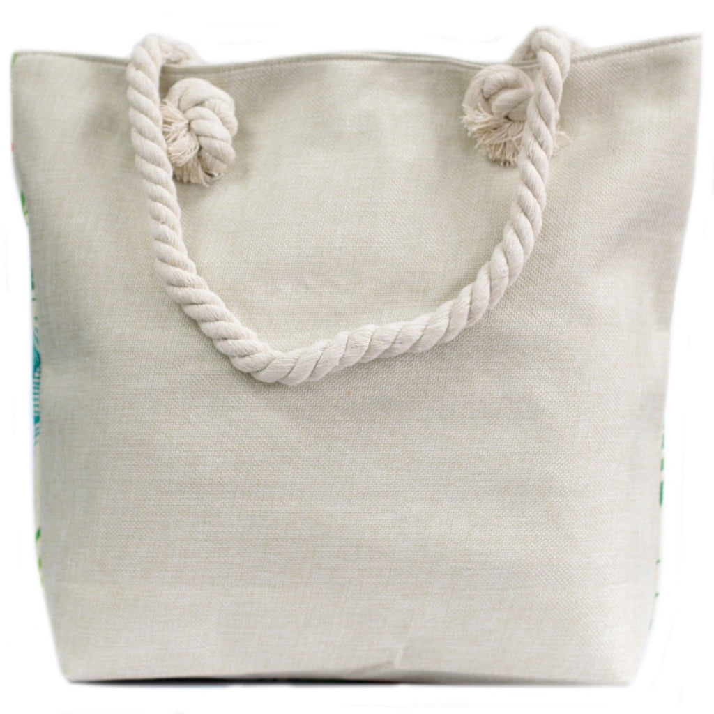 Bolso shopper con asa de cuerda - flamenco en laguna