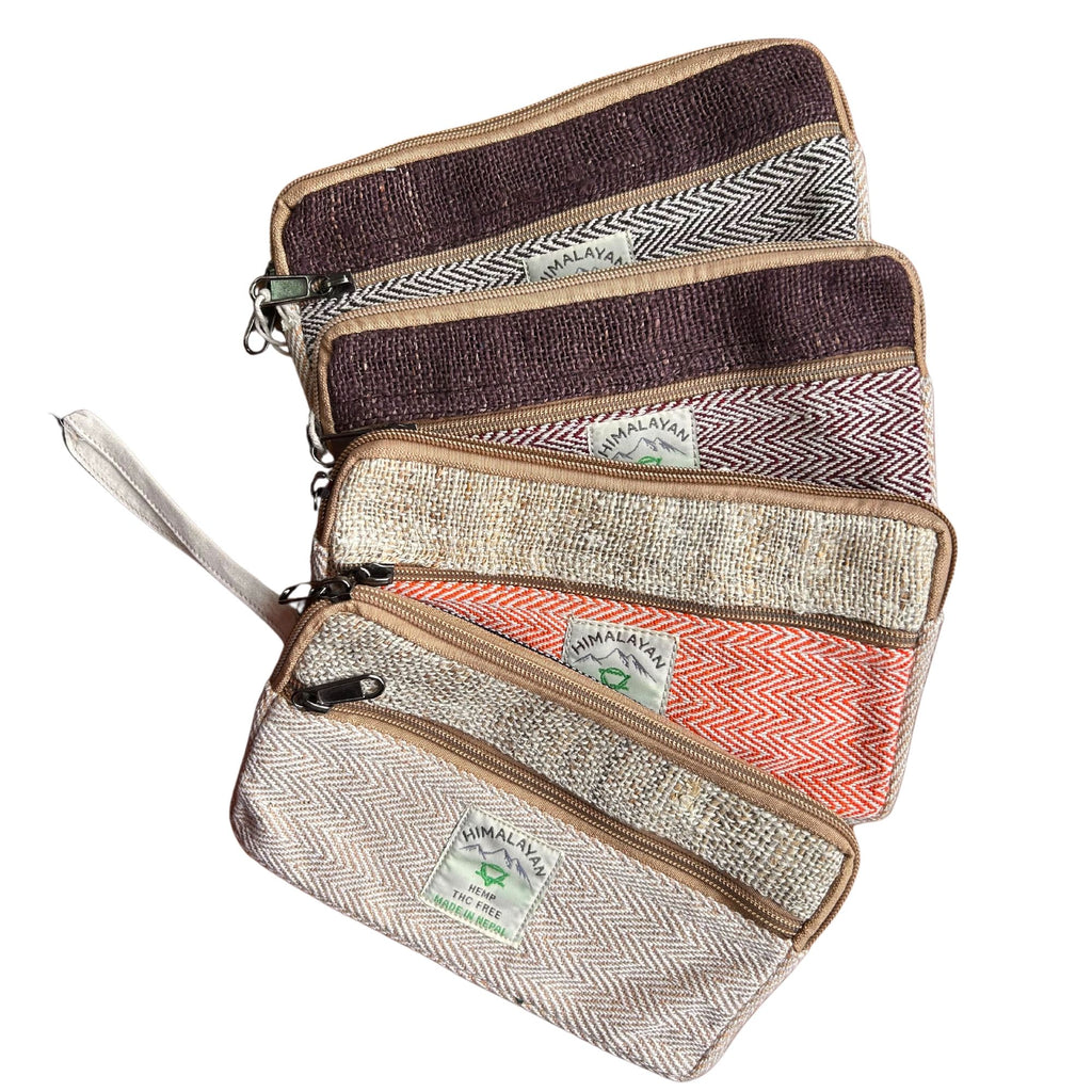 Bolsa con cremallera de cáñamo para teléfono (surtida)