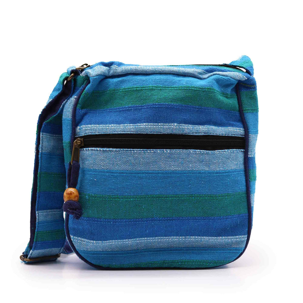 Umhängetasche Nepal (verstellbarer Riemen) – Blaue Flüsse