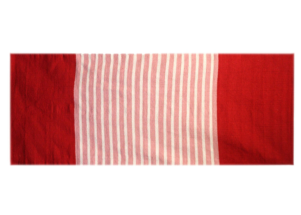 Indischer Baumwollteppich - 70x170cm - Rot/Rosa
