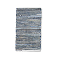Tapete pequeno de juta de algodão reciclado - 50x90cm - Azul