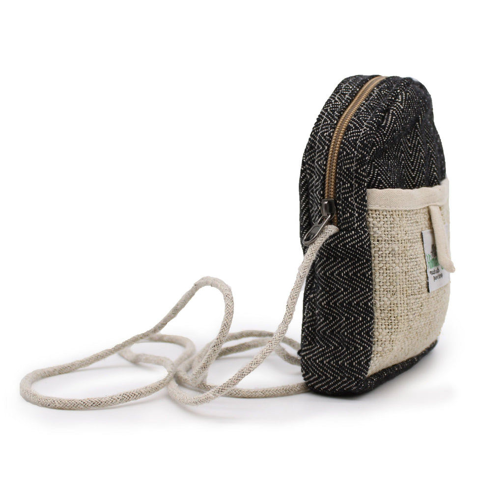 Hanf-Umhängetasche mit Kordelzug - Zufällige Farbe