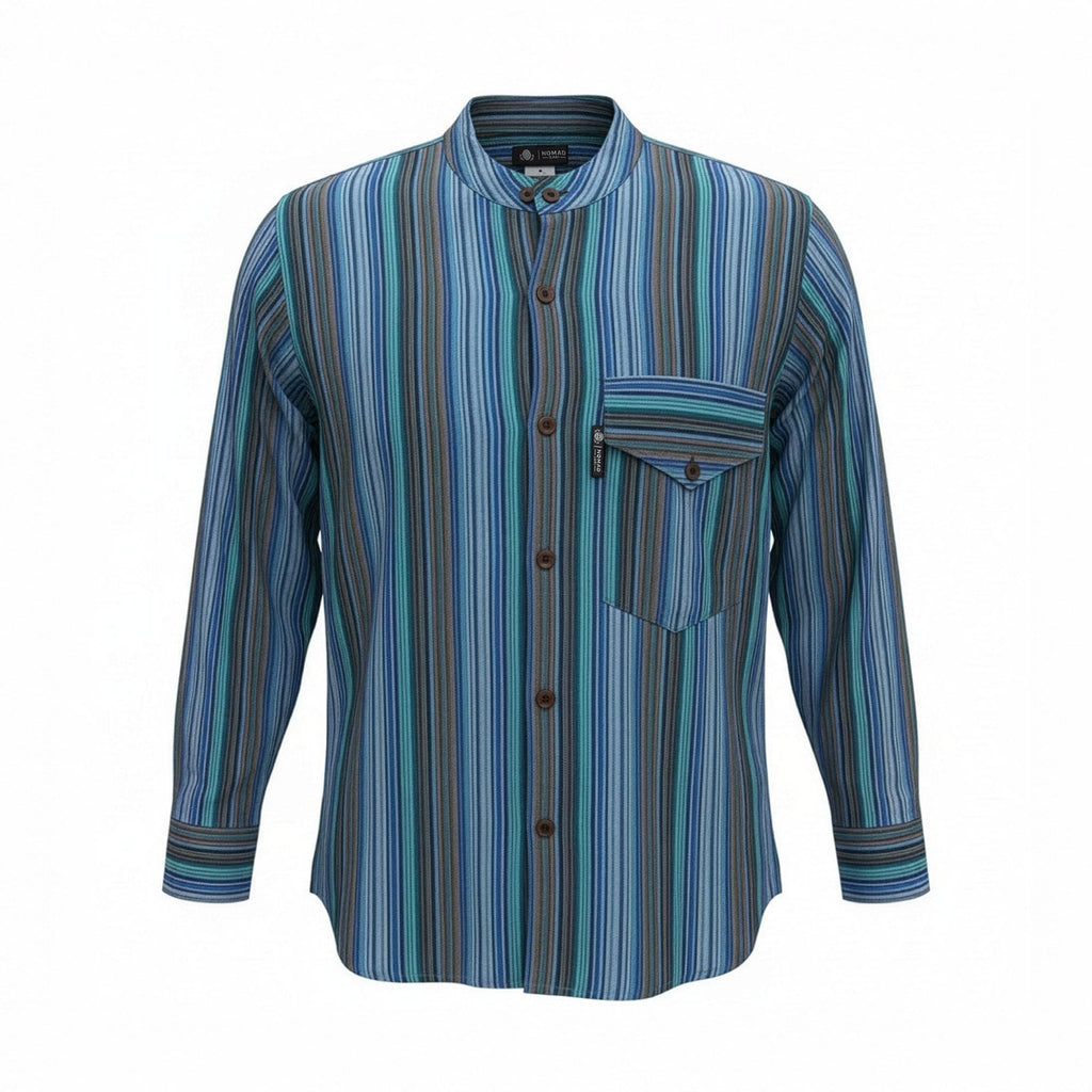 Nomad Sari Grandad Shirt – Türkis – M