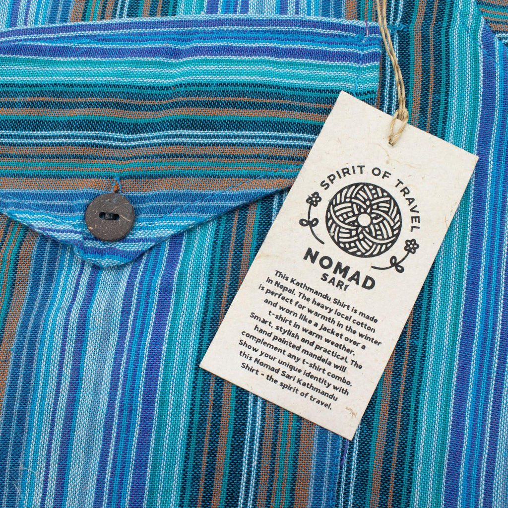 Nomad Sari Grandad Shirt – Türkis – M