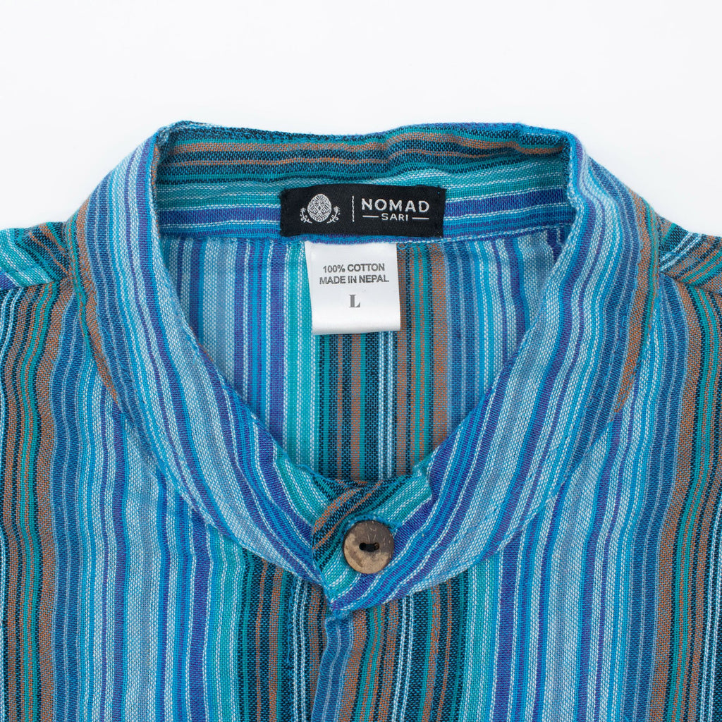 Nomad Sari Grandad Shirt – Türkis – M