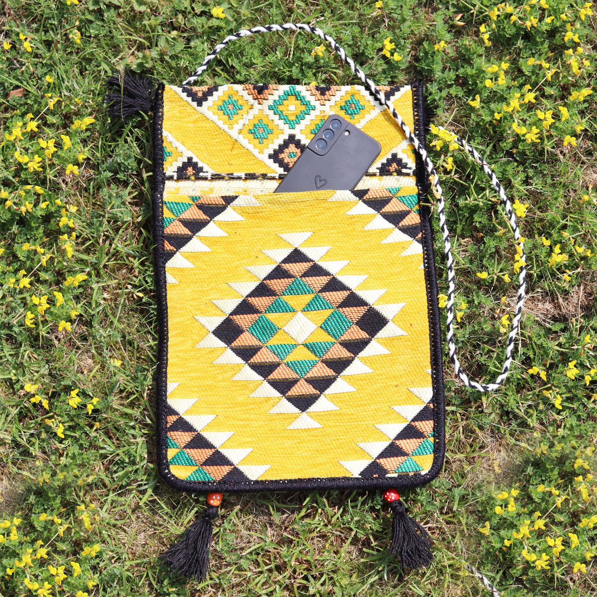 Bolsa Kilim Messenger Festival amarilla