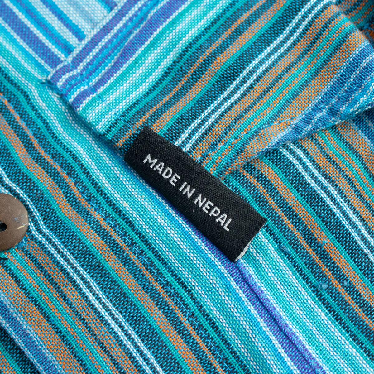 Nomad Sari Grandad Shirt – Türkis – M