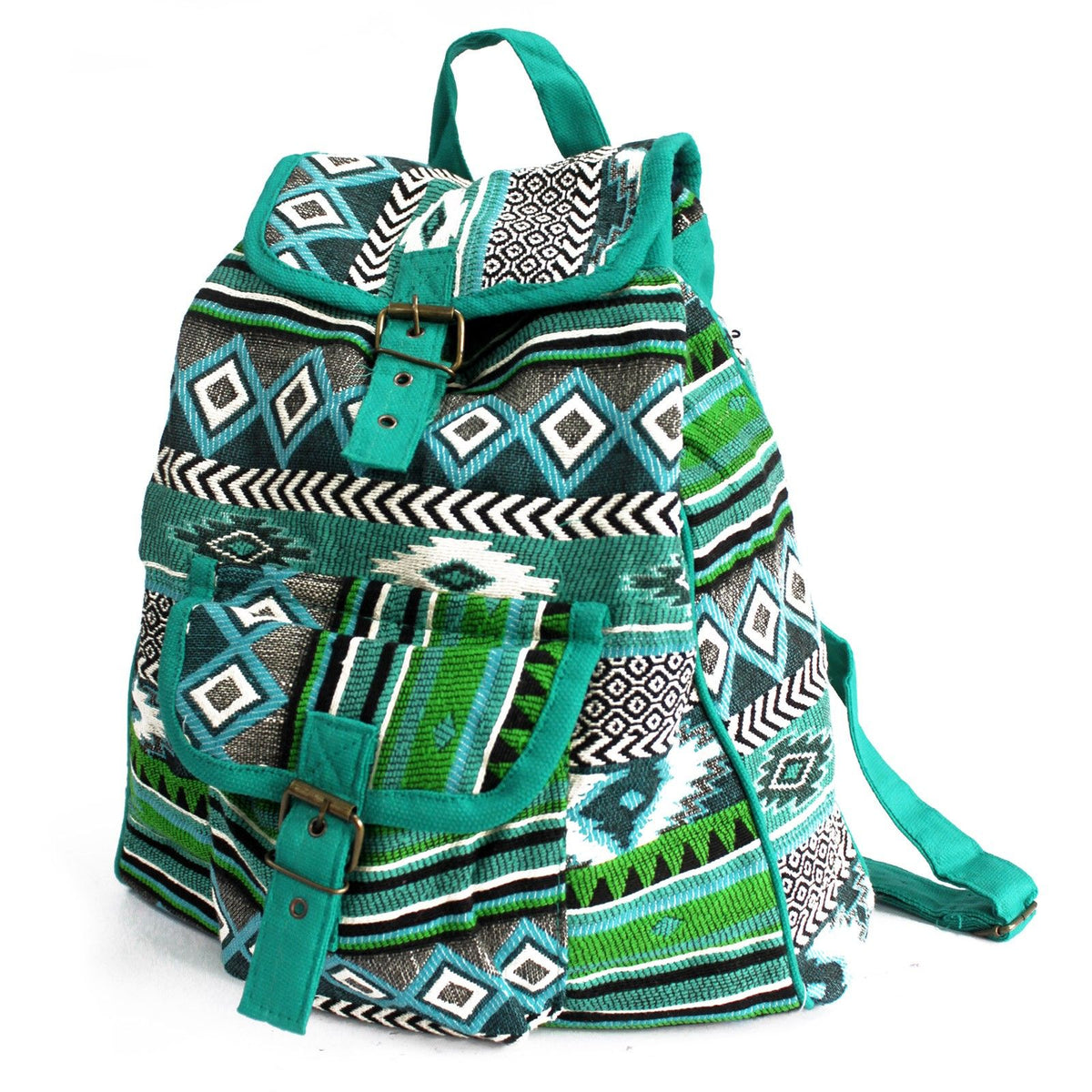 Jacquardgewebe – Tealfarbener Rucksack