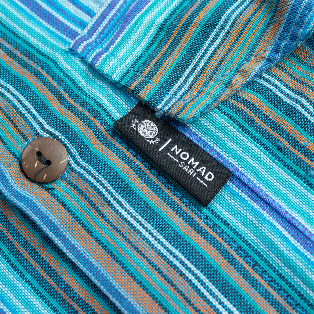 Nomad Sari Grandad Shirt – Türkis – M