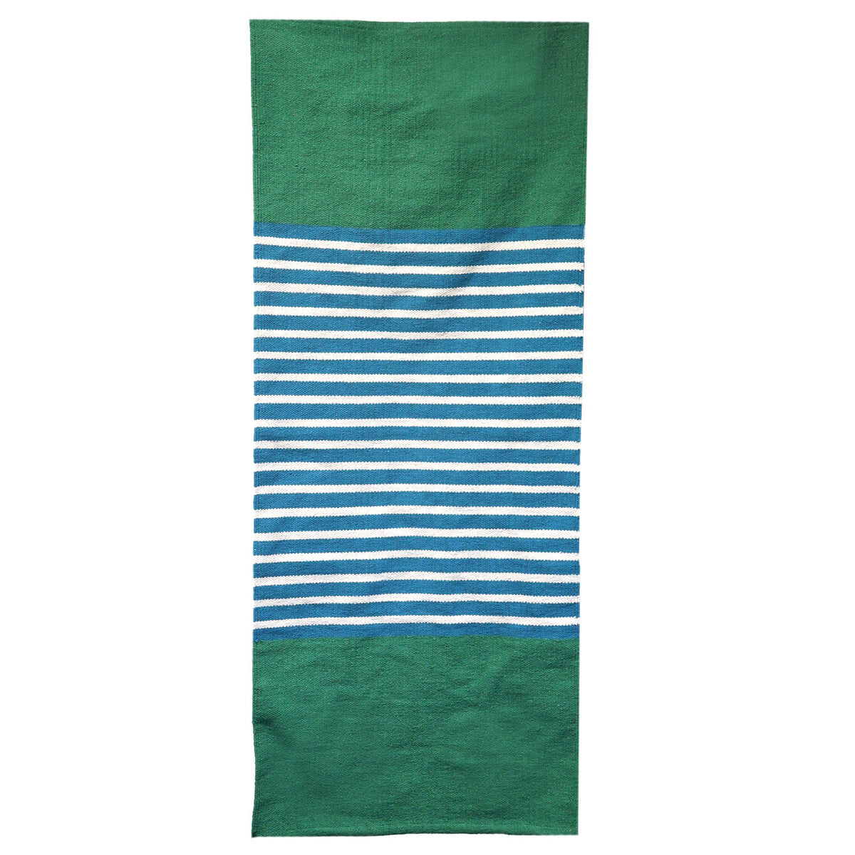 Tapete em algodão indiano - 70x170cm - Azul/Verde