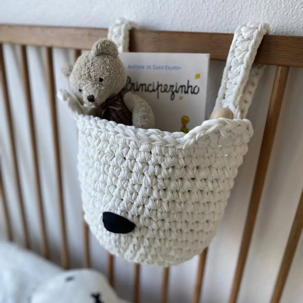 Bärenkörbe | Perlmuttweiß | Hängeaufbewahrung für Babybetten