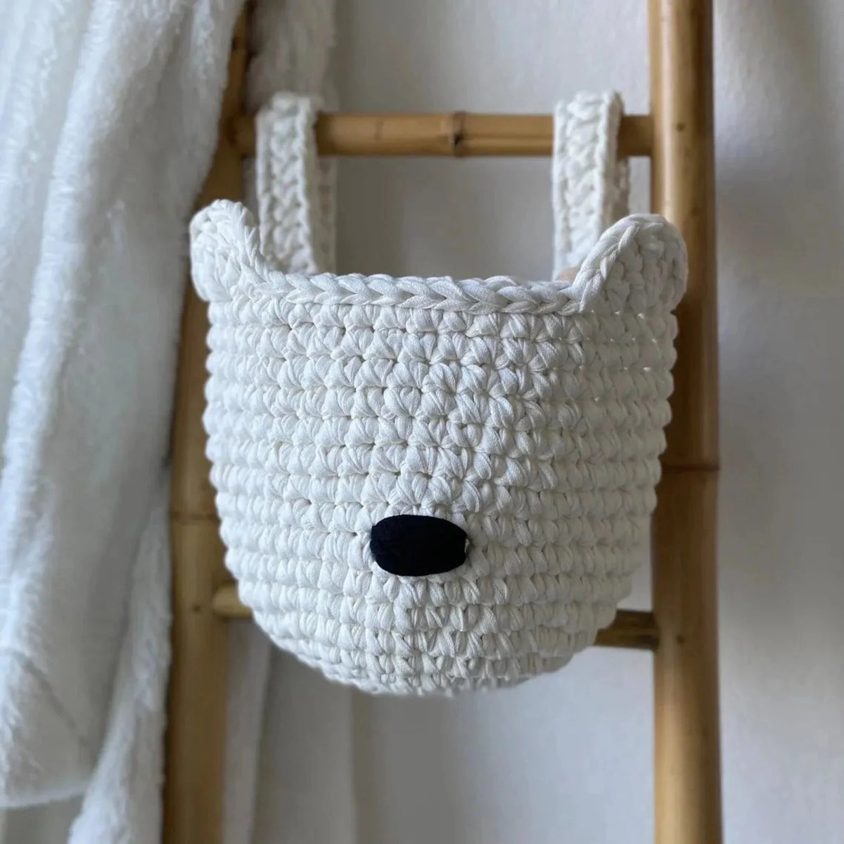 Bärenkörbe | Perlmuttweiß | Hängeaufbewahrung für Babybetten