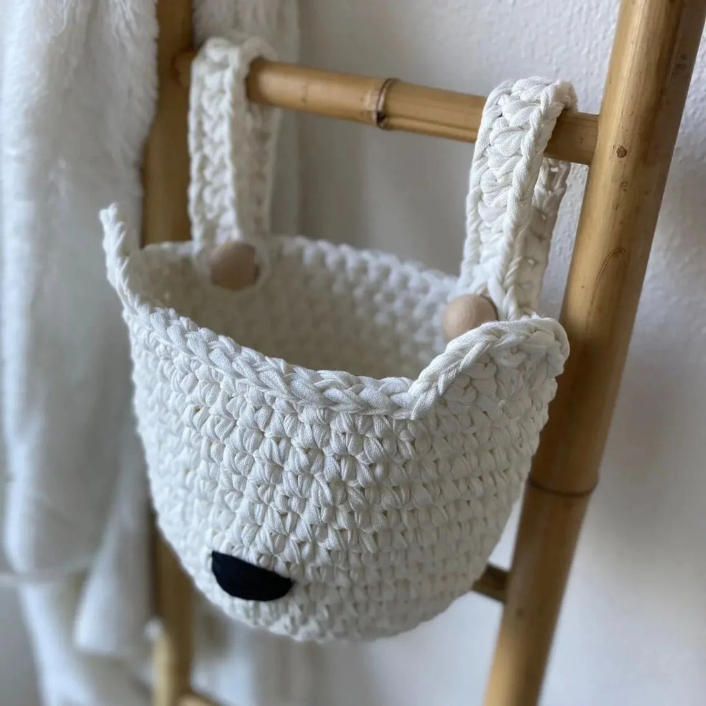 Bärenkörbe | Perlmuttweiß | Hängeaufbewahrung für Babybetten