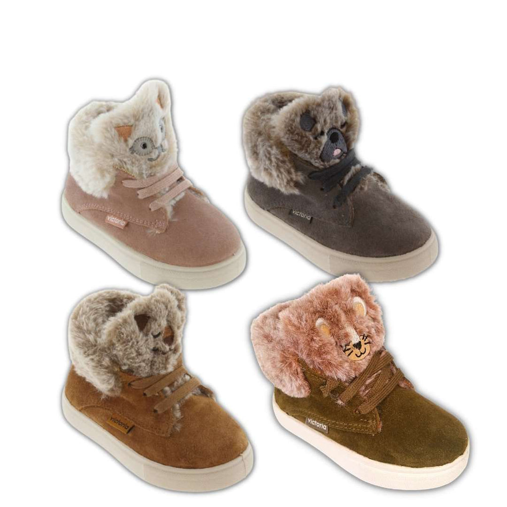 VICTORIA WILDLEDER-STIEFELETTEN MIT ANIMAL-PRINT