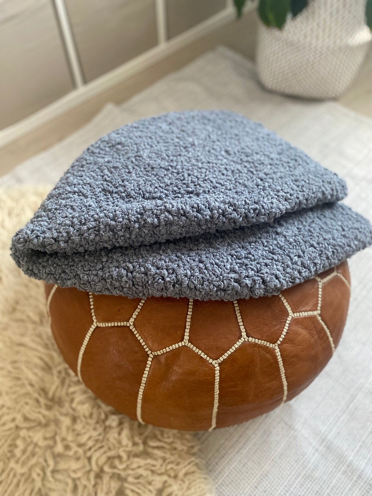 Bouclé Ottoman Pouf Cover