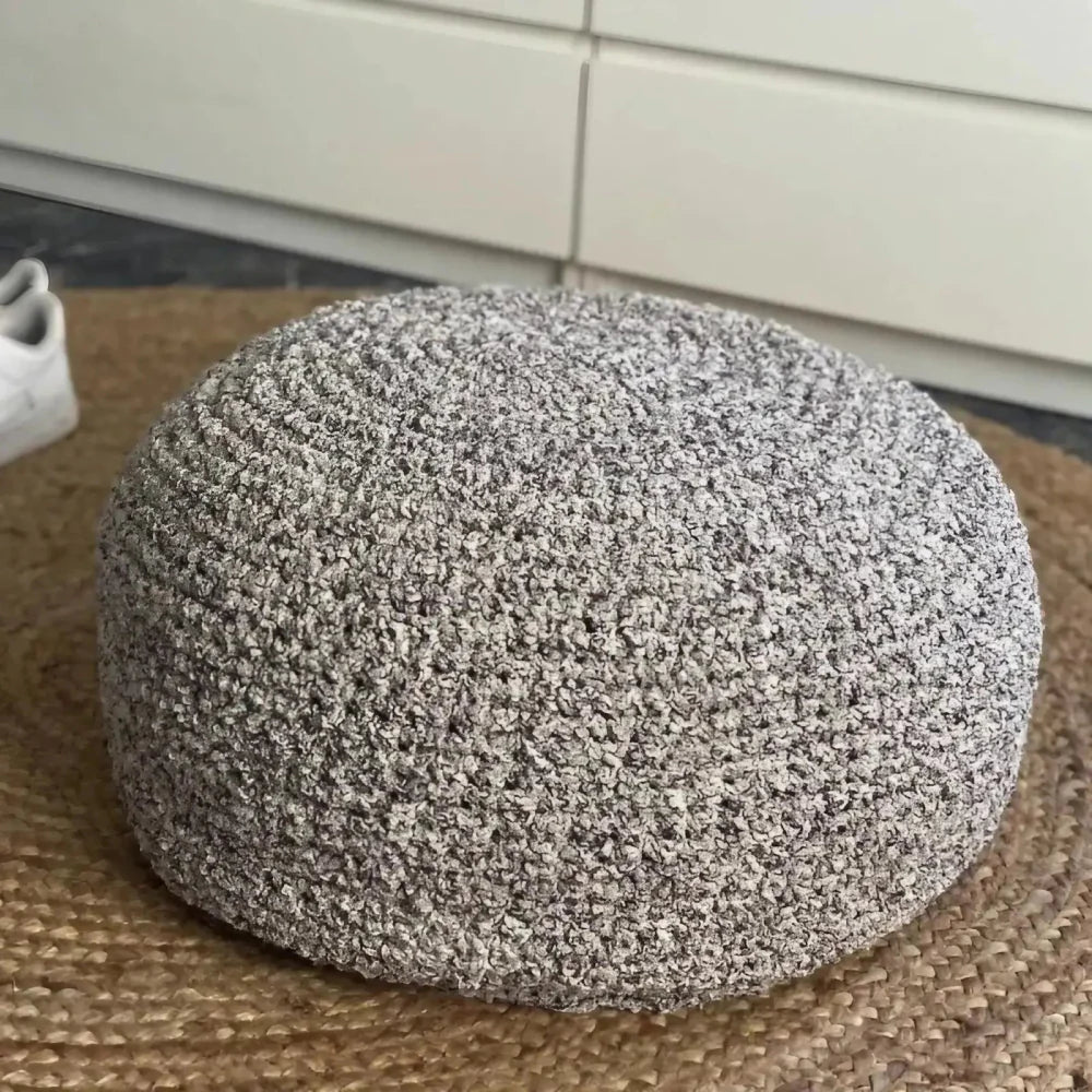 Boucle Ottoman Slipcovers | Round Pouffe Stool Cover