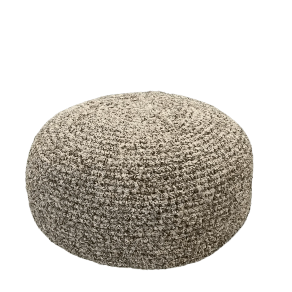 Boucle Ottoman Slipcovers | Round Pouffe Stool Cover