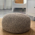 Bouclé Hocker Ottoman | Beige und Braun