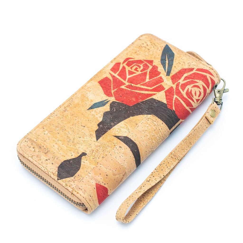 BUY 1 GET 1 FREE: Abstract Frida Art Cork Zipper Wallet- BAG-2076