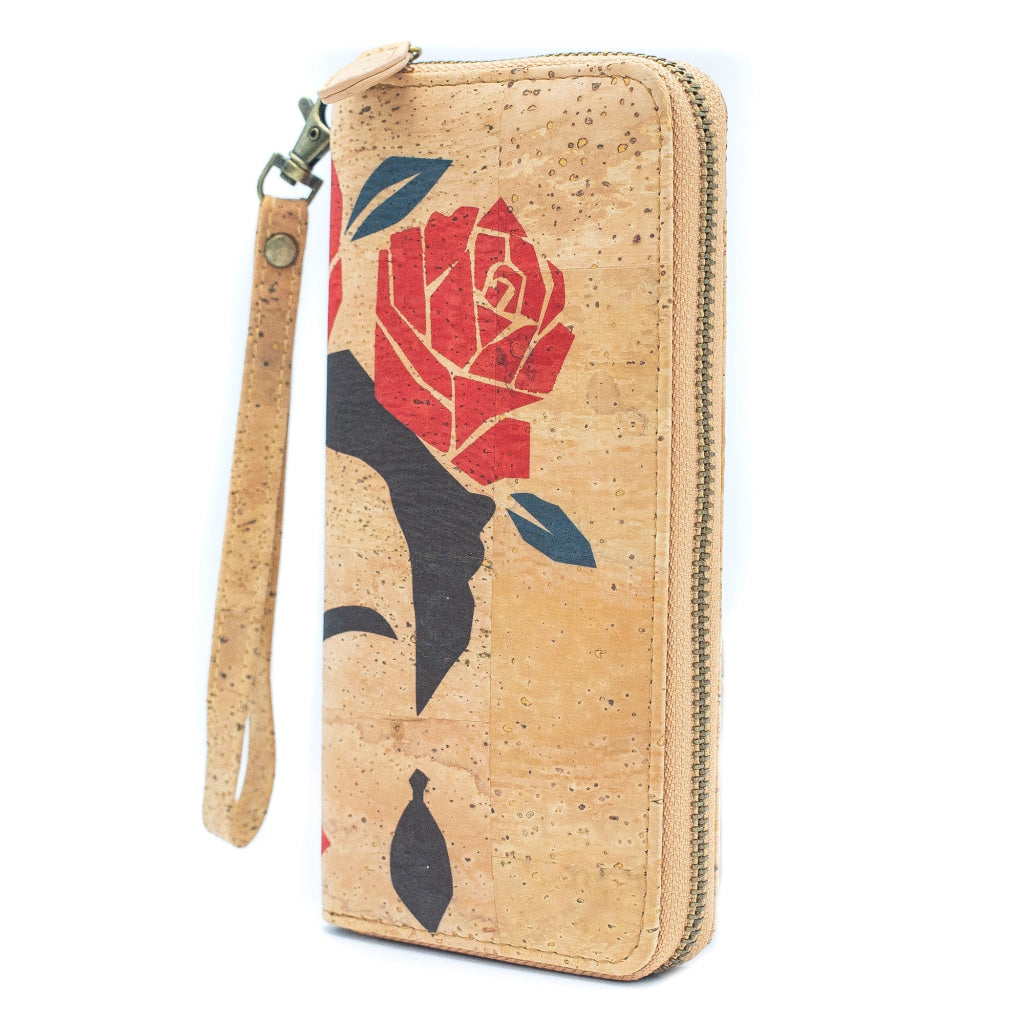 BUY 1 GET 1 FREE: Abstract Frida Art Cork Zipper Wallet- BAG-2076