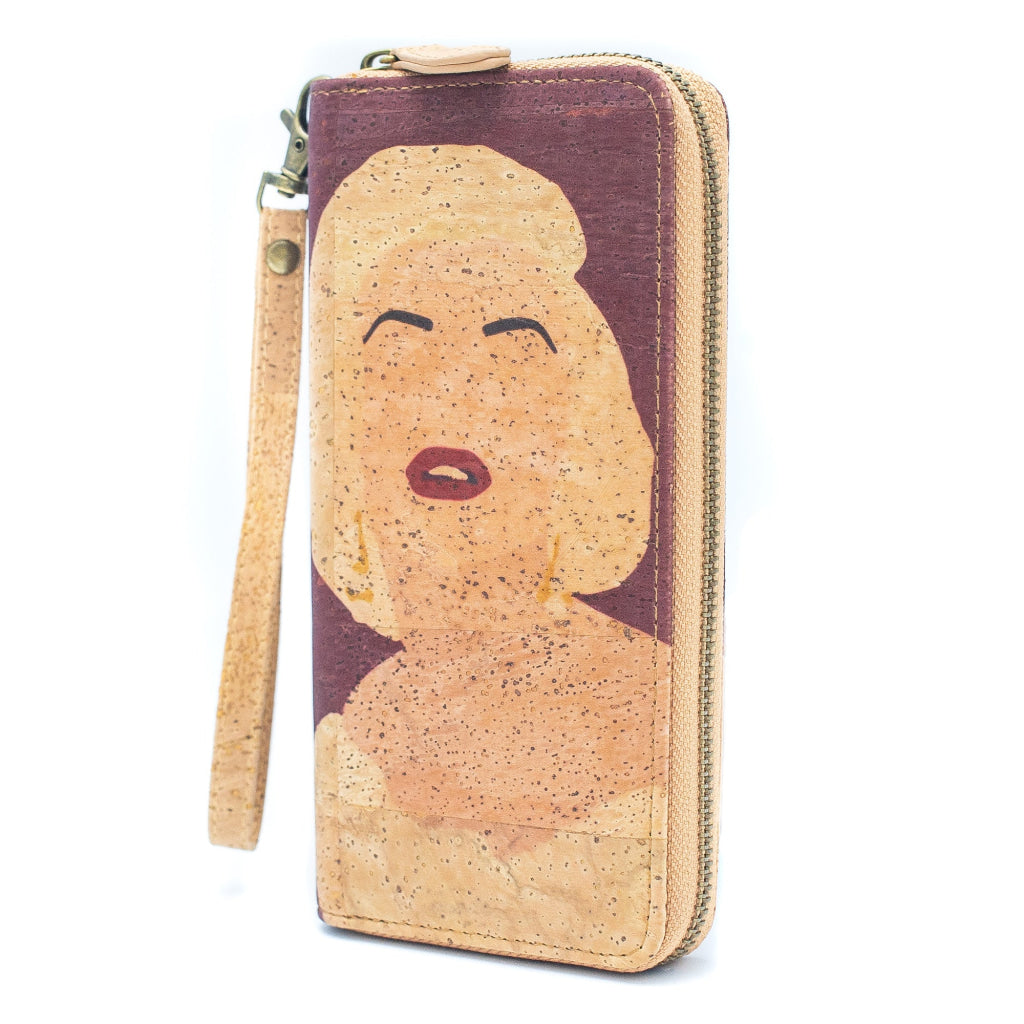 BUY 1 GET 1 FREE: Abstract Frida Art Cork Zipper Wallet- BAG-2076