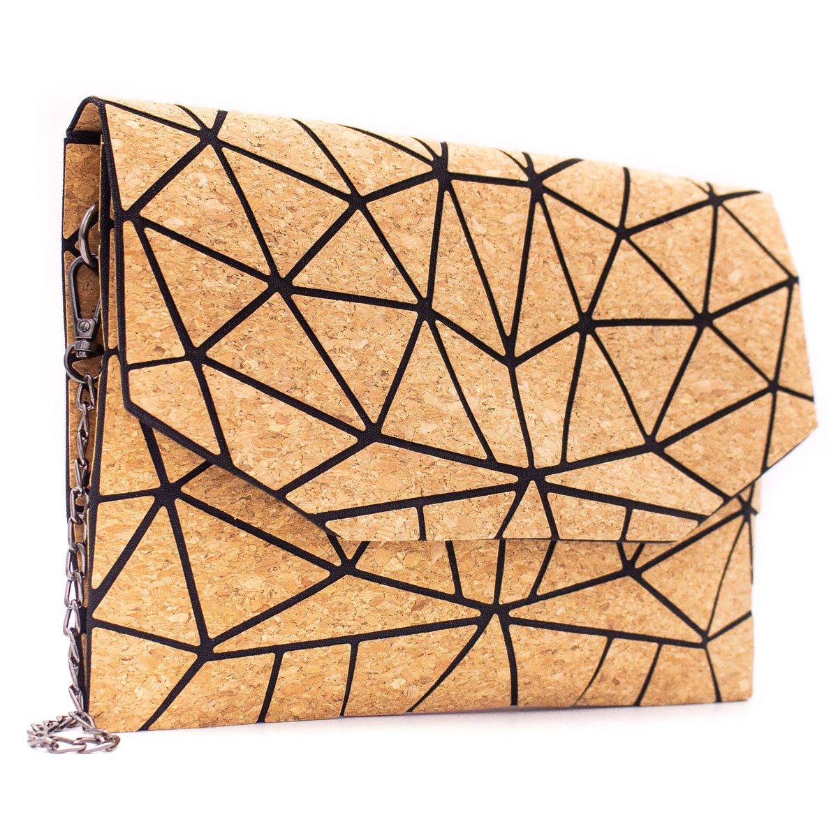 Geometrische Ketten-Umhängetasche aus Kork BAG-2069