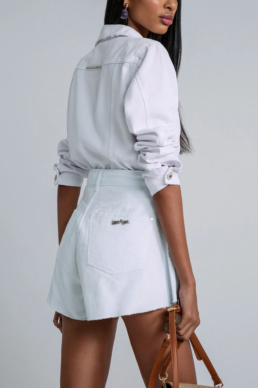 KURZE WEISSE JEANS-SHORTS