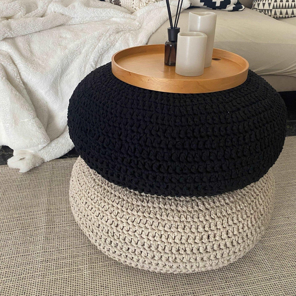 Crochet Floor Pillow Seats | Modern Seating Poufs