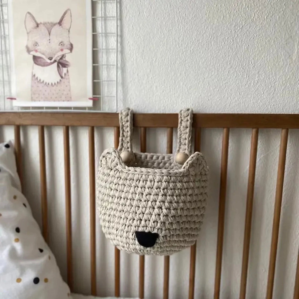 Gehäkelte Fuchskörbchen | Hellebeige Aufbewahrung fürs Babybett
