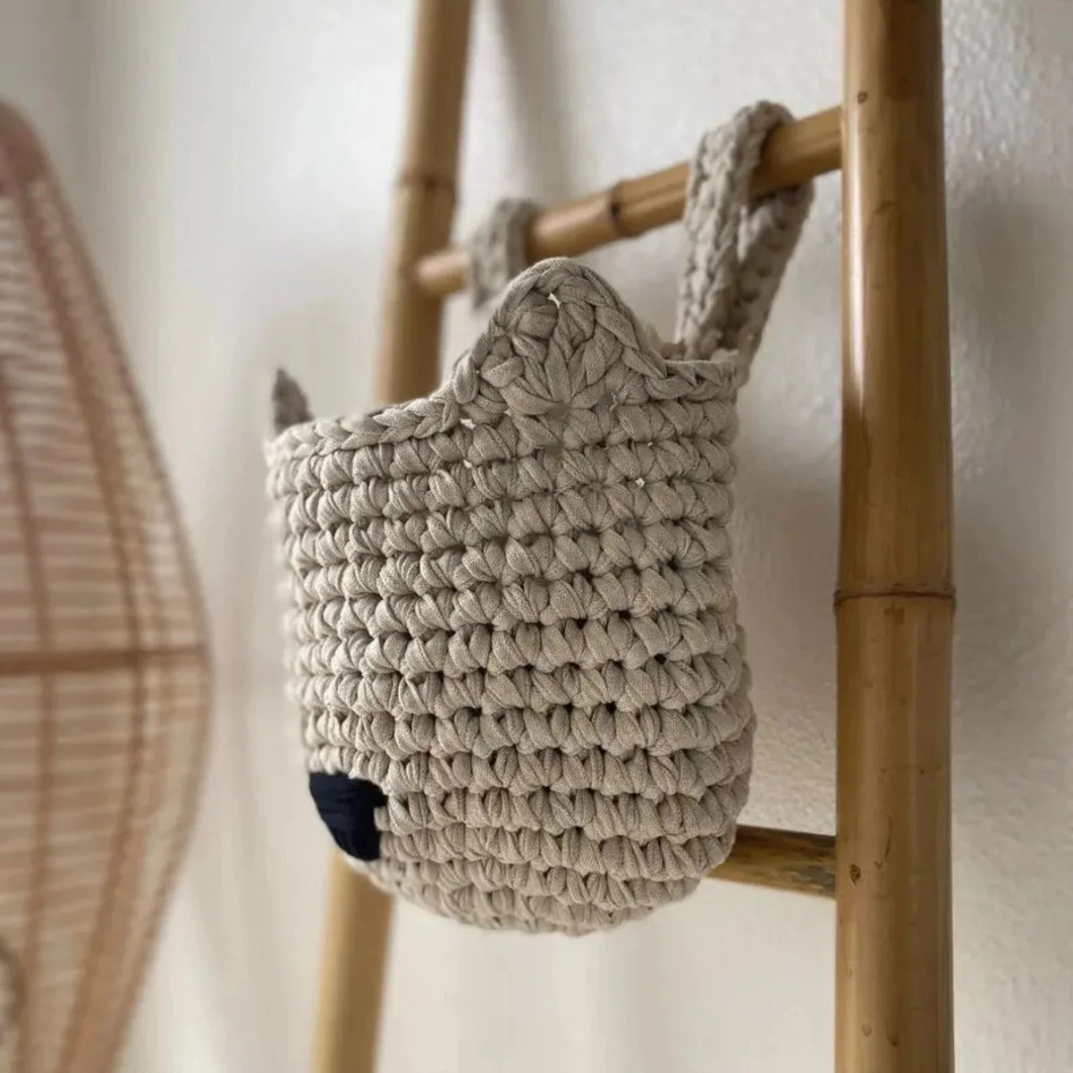 Gehäkelte Fuchskörbchen | Hellebeige Aufbewahrung fürs Babybett